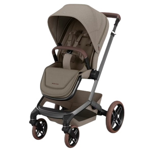 PACK MAXI-COSI FAME DUO com carrinho Fame, alcofa ajustável, cadeira auto Pebble 360 Pro 2, Base FamilyFix 360 Pro ISOFIX e adaptadores incluídos. Sistema de viagem premium desde o nascimento até aos 22 kg. Twillic Truffle