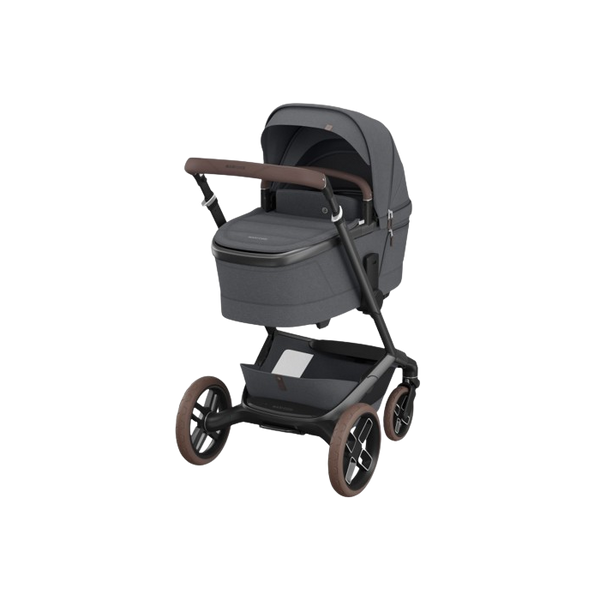 PACK MAXI-COSI FAME TRIO com carrinho Fame, alcofa ajustável e respirável, cadeira auto Pebble 360 Pro 2 homologada i-Size e adaptadores incluídos. Sistema de viagem premium desde o nascimento. Twillic Graphite