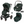 PACK MAXI-COSI FAME TRIO com carrinho Fame, alcofa ajustável e respirável, cadeira auto Pebble 360 Pro 2 homologada i-Size e adaptadores incluídos. Sistema de viagem premium desde o nascimento. Twillic Black