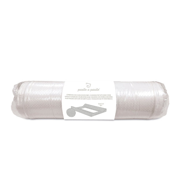 Colchão muda fraldas Pasito a Pasito Little Bloom Vichy Grey com capa impermeável