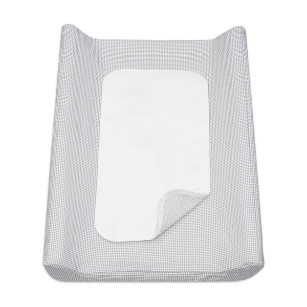 Colchão muda fraldas Pasito a Pasito Little Bloom Vichy Grey com capa impermeável
