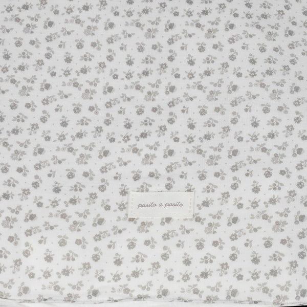 Conjunto mini berço Pasito a Pasito Little Bloom flowers Grey 90x50 completo