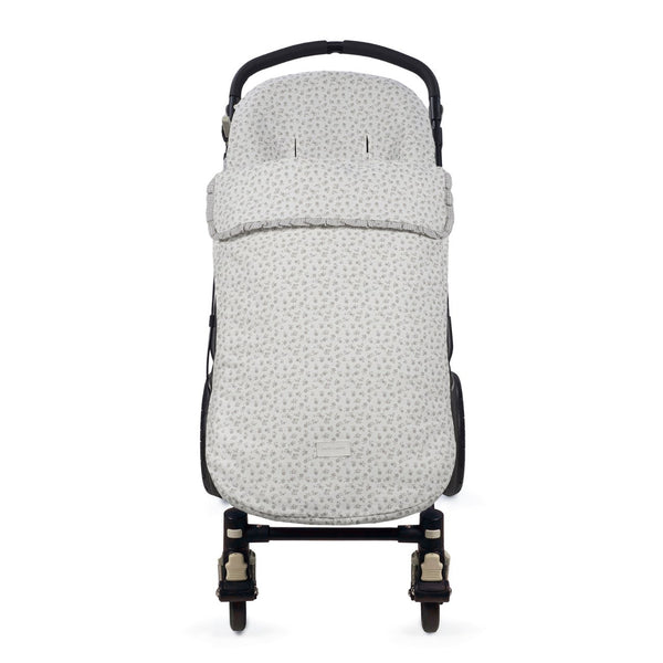 Footmuff carrinho Pasito a Pasito Little Bloom Flowers Grey confortável bebé