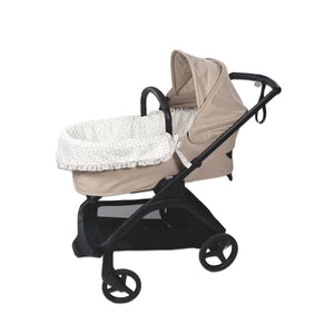 Forra completa alcofa Pasito a Pasito Little Bloom Flowers Grey suave bebé