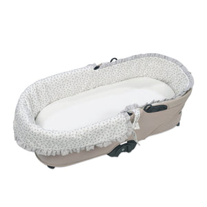 Forra completa alcofa Pasito a Pasito Little Bloom Flowers Grey suave bebé