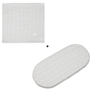 Lençol e musselina Pasito a Pasito Little Bloom Flowers Grey suave e respirável