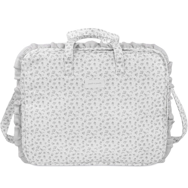 Mala grande de hospital Pasito a Pasito Little Bloom Flowers Grey grande e resistente