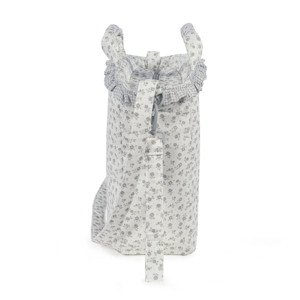 Mala de maternidade Pasito a Pasito Little Bloom Flowers Grey com compartimentos e muda-fraldas incluído