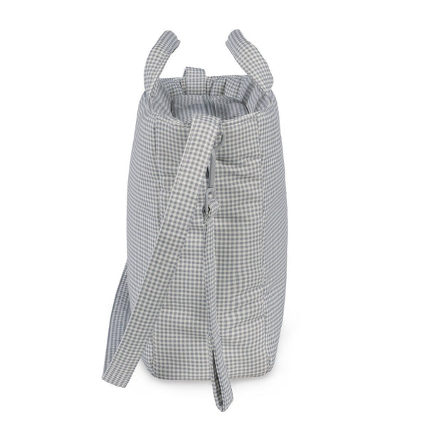 Mala de maternidade Pasito a Pasito Little Bloom Vichy Grey com compartimentos e muda-fraldas incluído