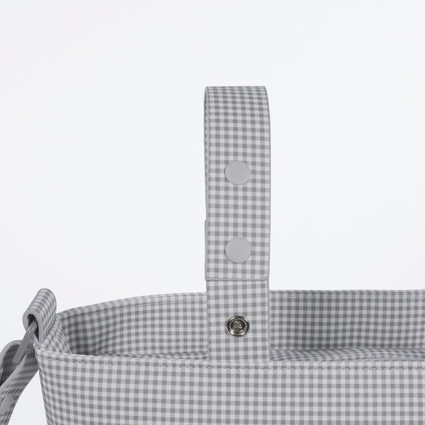 Mala tiracolo Pasito a Pasito Little Bloom Vichy Grey com bolso térmico e compartimentos