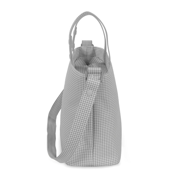 Mala tiracolo Pasito a Pasito Little Bloom Vichy Grey com bolso térmico e compartimentos