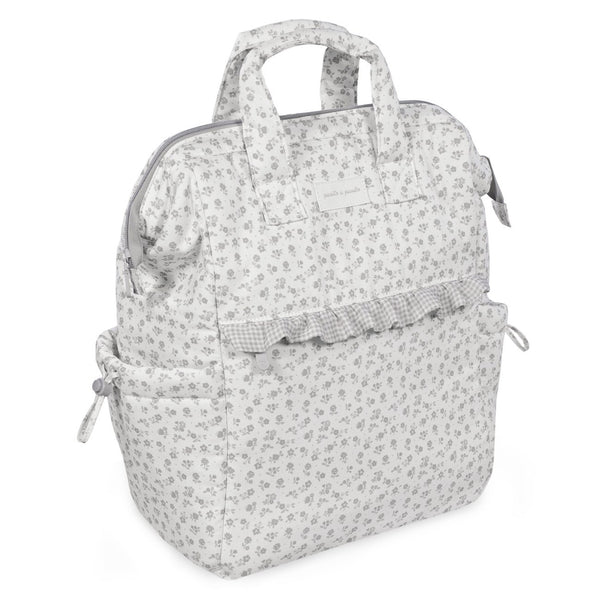 Mochila de maternidade da pasito a pasito coleção little bloom na cor flowers grey