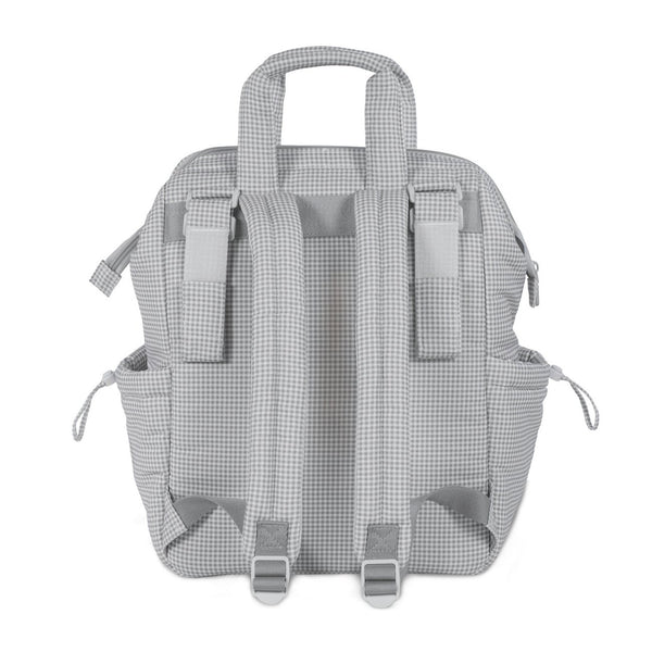 Mochila de maternidade da pasito a pasito coleção little bloom na cor vichy grey