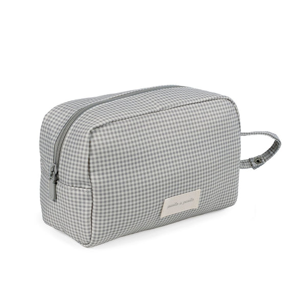 Necessaire bebé Pasito a Pasito Little Bloom Vichy Grey compacto e impermeável