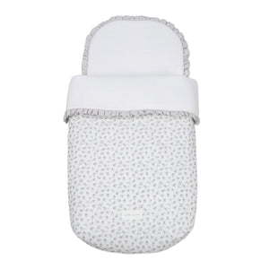 Ninho footmuff ovo Pasito a Pasito Little Bloom Flowers Grey confortável