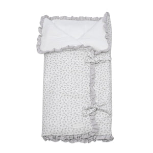 Ninho manta bebé Pasito a Pasito Little Bloom Flowers Grey confortável recém-nascido