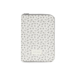 Porta documentos bebé Pasito a Pasito Little Bloom Flowers Grey com fecho e compartimentos