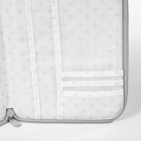 Porta documentos bebé Pasito a Pasito Little Bloom Vichy Grey com fecho e compartimentos