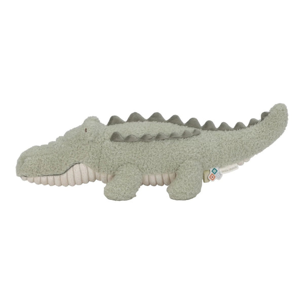 Peluche Crocodilo Safari Friends em poliéster macio, com diferentes texturas e detalhes divertidos, adequado para bebés desde o nascimento.