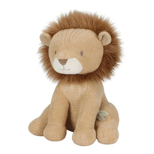 Peluche Leão 60 cm Little Dutch em poliéster macio, com juba volumosa e expressão amigável, adequado desde o nascimento.