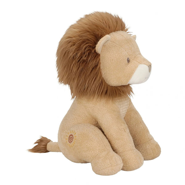 Peluche Leão 60 cm Little Dutch em poliéster macio, com juba volumosa e expressão amigável, adequado desde o nascimento.