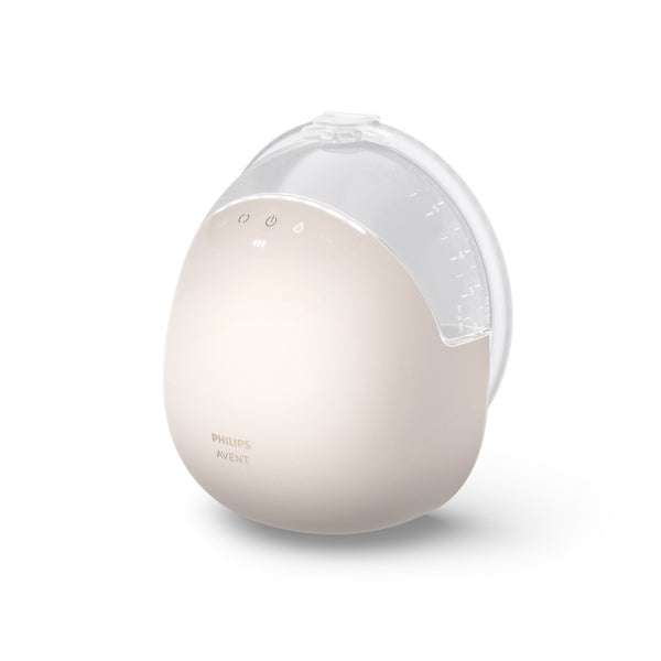 Bomba Tira-Leite Elétrica Portátil Mãos-Livres Philips Avent Natural Care SCF494/01, com copo transparente, protetor SkinSense e 16 níveis de sucção ajustáveis.
