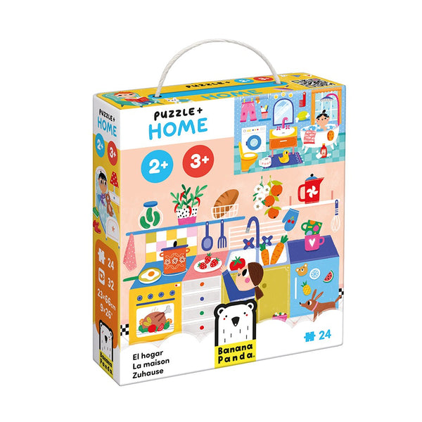 Puzzle+ infantil de veículos com 24 peças e 32 cartões de observação e associação, indicado para crianças a partir dos 2 anos. Home