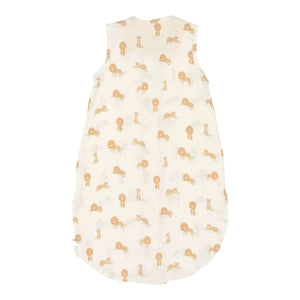 Saco de Verão Little Dutch TOG 0.5 em 100% algodão orgânico, sem mangas, nos designs Safari Leo.