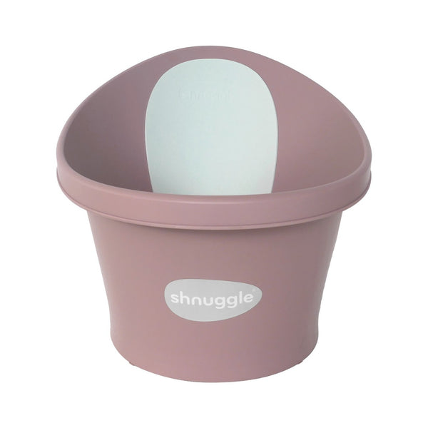 SHNUGGLE Banheira ergonómica para bebé, com apoio lombar integrado, base antiderrapante, consumo reduzido de água, design compacto e utilização desde o nascimento até aos 12 meses. Blossom Pink