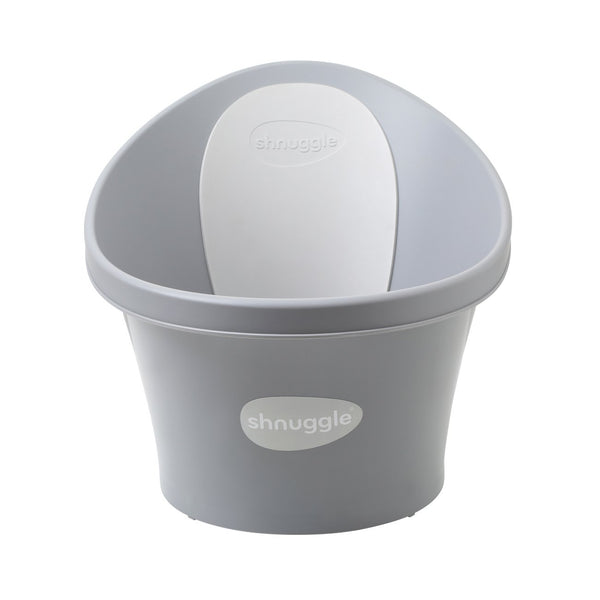 Conjunto SHNUGGLE Banheira + Suporte para bebé com design ergonómico, apoio lombar integrado, suporte dobrável à altura da cintura, base antiderrapante e utilização desde o nascimento até aos 12 meses. Pebble Grey