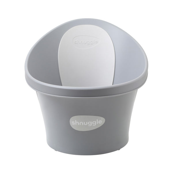 SHNUGGLE Banheira ergonómica para bebé, com apoio lombar integrado, base antiderrapante, consumo reduzido de água, design compacto e utilização desde o nascimento até aos 12 meses. Pebble Grey