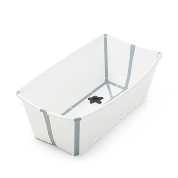 Conjunto Stokke® Flexi Bath® com banheira dobrável, suporte para recém-nascido e suporte para banheira, ideal para um banho confortável e seguro desde o nascimento. White