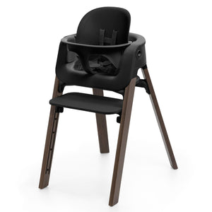 Cadeira alta Stokke Steps evolutiva ajustável para bebé e criança até 10 anos na cor black warm brown