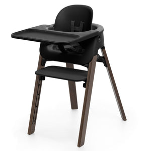 Cadeira alta Stokke Steps evolutiva ajustável para bebé e criança até 10 anos na cor black warm brown