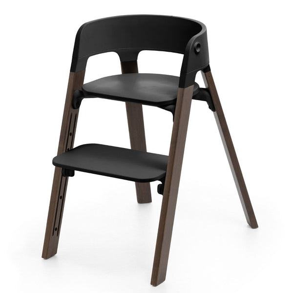 Cadeira alta Stokke Steps evolutiva ajustável para bebé e criança até 10 anos na cor black warm brown
