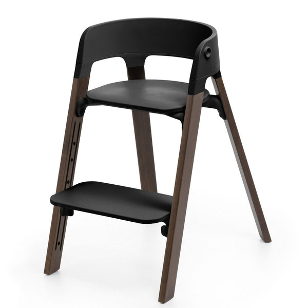 Cadeira alta Stokke Steps evolutiva ajustável para bebé e criança até 10 anos na cor black warm brown