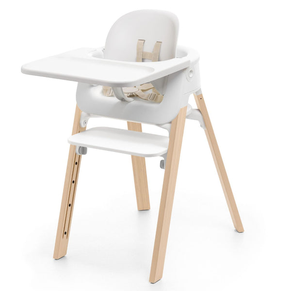 Cadeira alta Stokke Steps evolutiva ajustável para bebé e criança até 10 anos na cor white natural