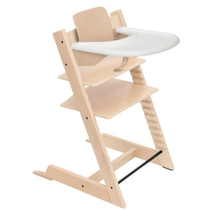Cadeira Tripp Trapp® com Baby Set² e Tabuleiro Stokke®, cadeira evolutiva em madeira com assento ajustável, ideal para acompanhar o crescimento da criança. Beech natural
