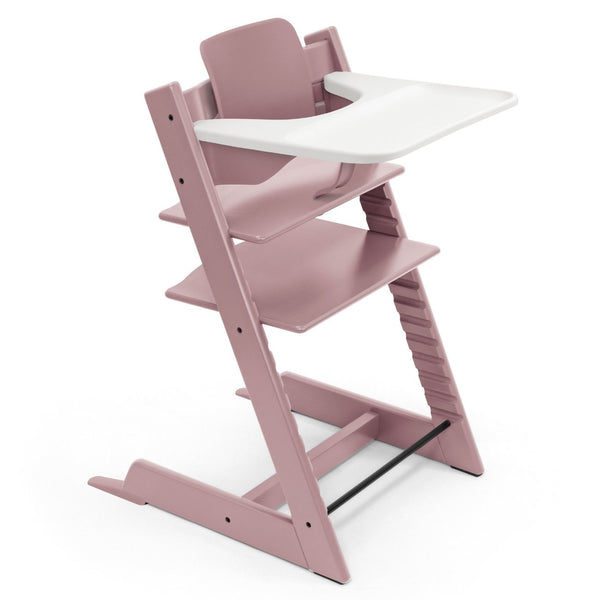 Cadeira Tripp Trapp® com Baby Set² e Tabuleiro Stokke®, cadeira evolutiva em madeira com assento ajustável, ideal para acompanhar o crescimento da criança. Heather mauve