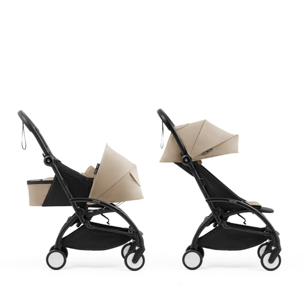 Carrinho Stokke YOYO⁵ + Ninho desde o nascimento, com posição totalmente deitada, dobragem ultracompacta com uma mão, suspensão nas quatro rodas e conjunto de assento incluído.
Taupe