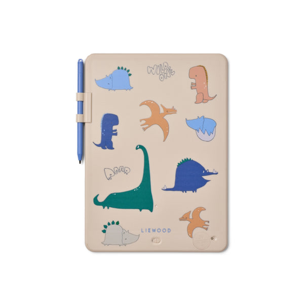 Tablet Mágico Zora de 10 polegadas com ecrã LCD reutilizável, caneta, botão para apagar e função de bloqueio para desenhos infantis.