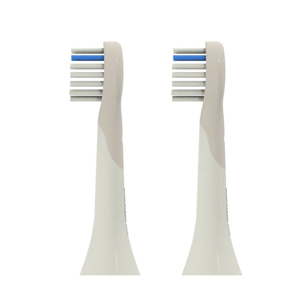 Pack de 2 Recargas para Escova de Dentes Elétrica Zoo, com cerdas indicadoras de desgaste, formato ergonómico em W e proteção em silicone.