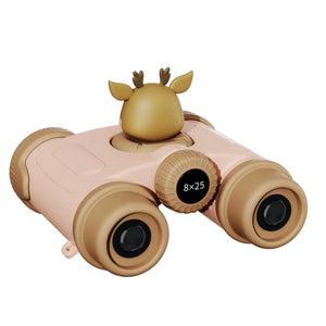 Binóculos Zoo Eyes infantis com ampliação 8x, revestimento em silicone e design divertido para exploração da natureza deer