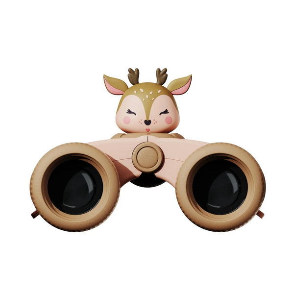 Binóculos Zoo Eyes infantis com ampliação 8x, revestimento em silicone e design divertido para exploração da natureza deer