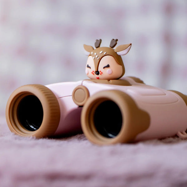 Binóculos Zoo Eyes infantis com ampliação 8x, revestimento em silicone e design divertido para exploração da natureza deer