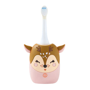 Escova de Dentes Elétrica Infantil Koala The Zoo Family, com tecnologia sónica, três modos de escovagem, temporizador inteligente e silicone sem BPA deer