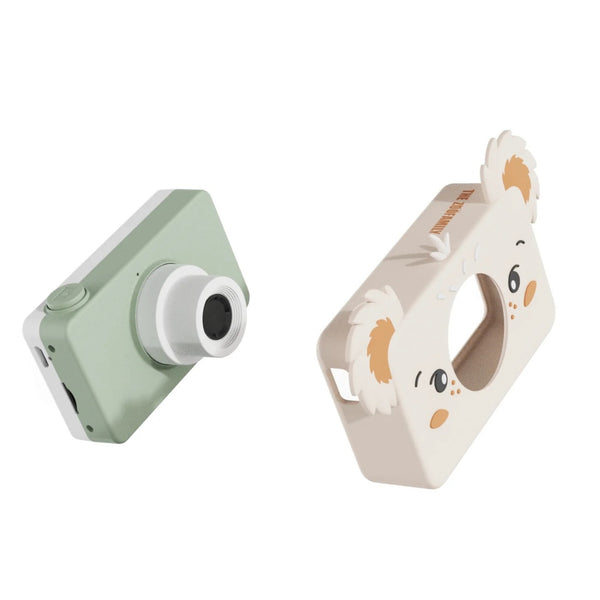 Máquina fotográfica infantil Zoofamily Friends com ecrã de 2 polegadas, capa protetora em silicone e cartão de memória de 32 GB para fotografias e vídeos koala