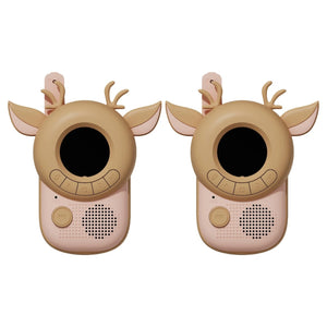 Walkie Talkie Zoo para crianças com ecrã digital, lanterna integrada e alcance até 3 km para aventuras ao ar livre deer