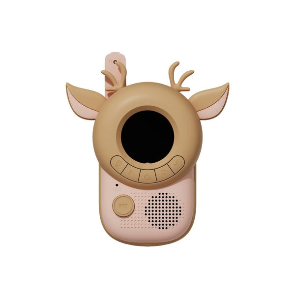 Walkie Talkie Zoo para crianças com ecrã digital, lanterna integrada e alcance até 3 km para aventuras ao ar livre deer