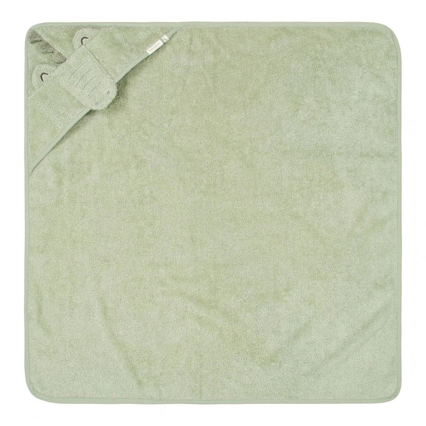Toalha de Banho Little Dutch em 100% algodão orgânico com capuz de animal, disponível nos designs Crocodile.